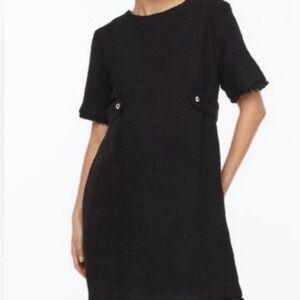 H&M Black Mini Dress with Button Detail